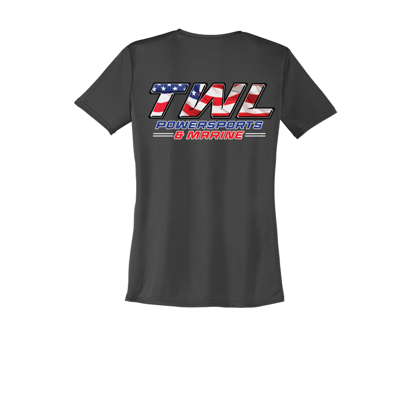 TWL AMERICAN FLAG Port & Company Women's Performance Tee.
