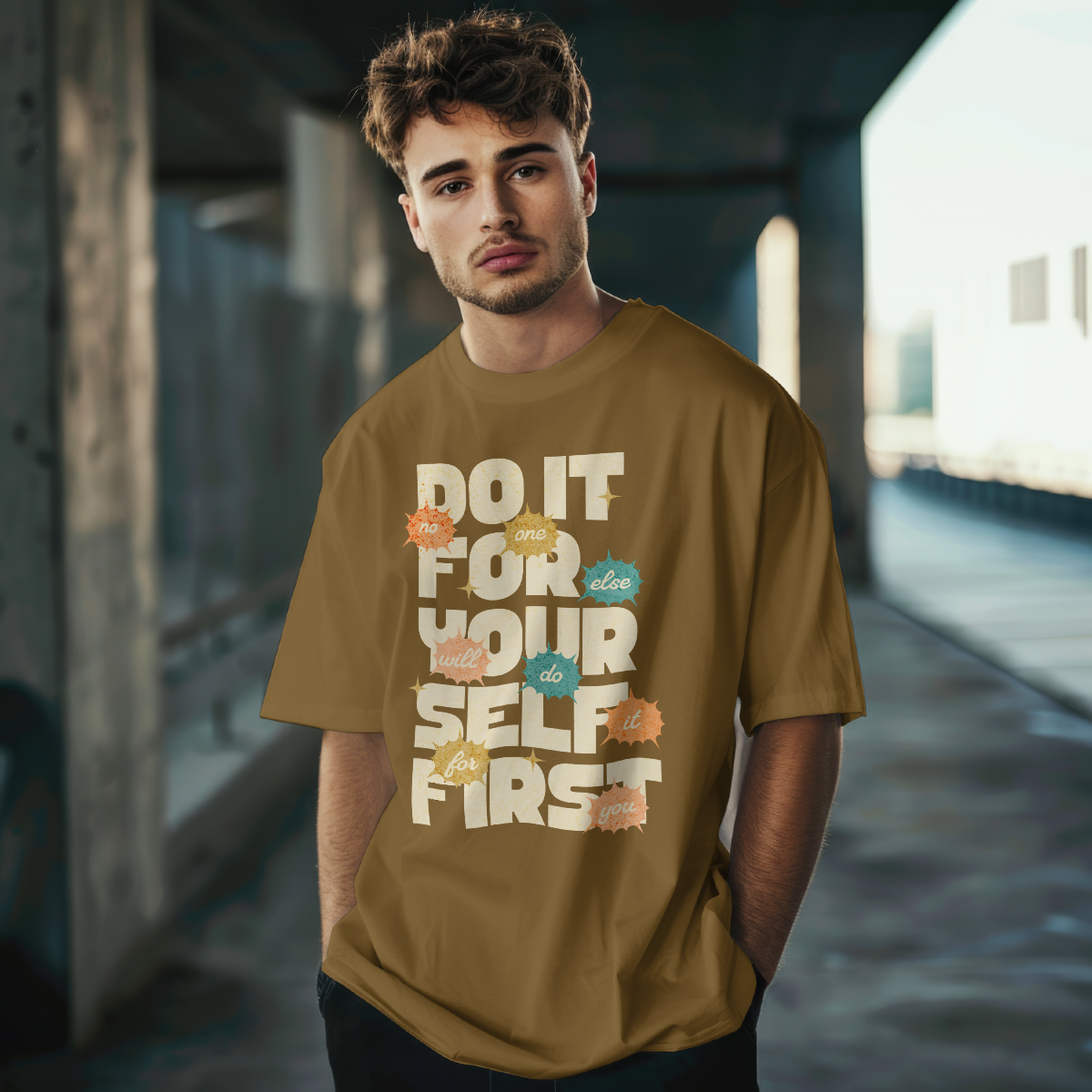 Do It For Yourself First - Retro self love cotton/poly T shirt