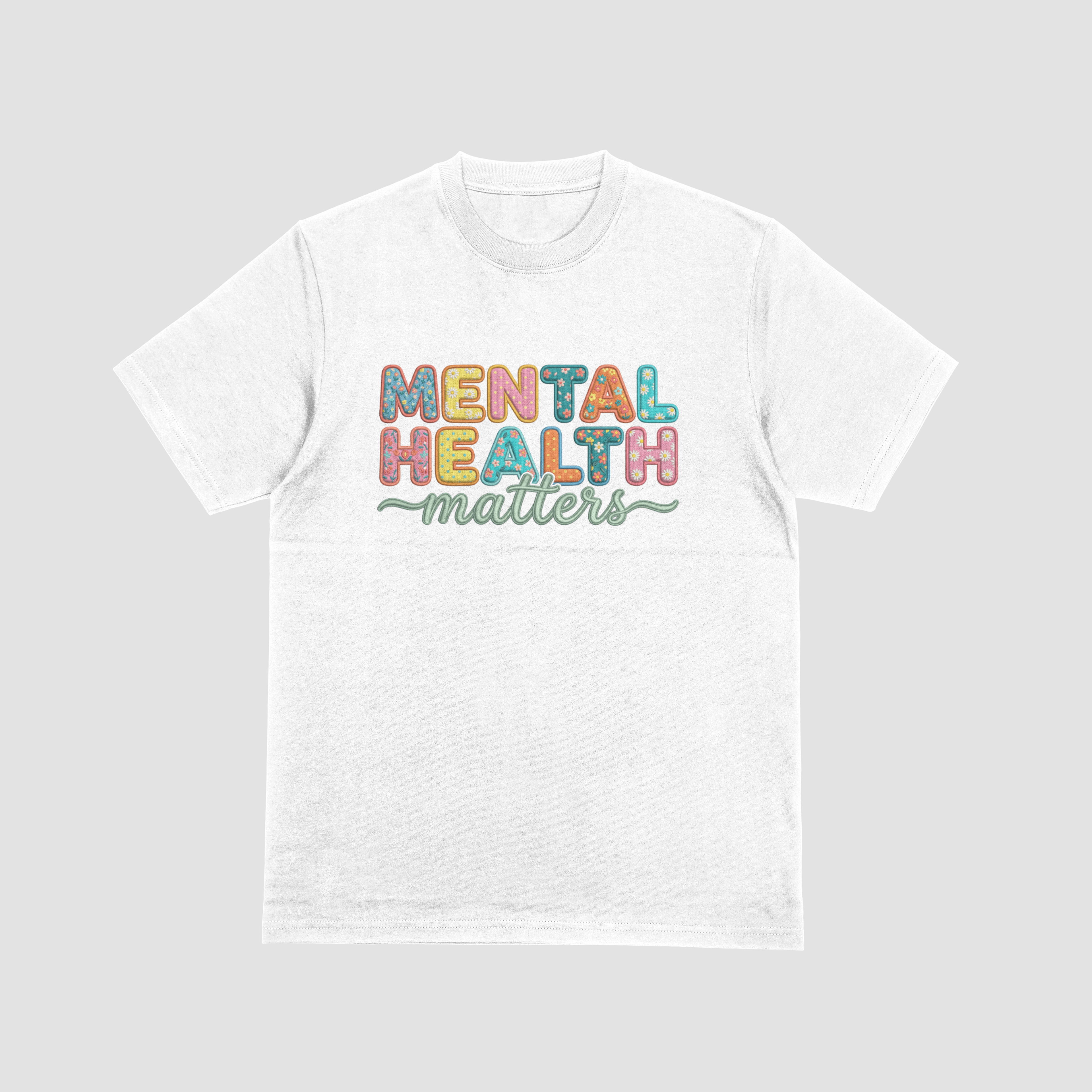Mental Health Matters Faux Embroidery T-Shirt