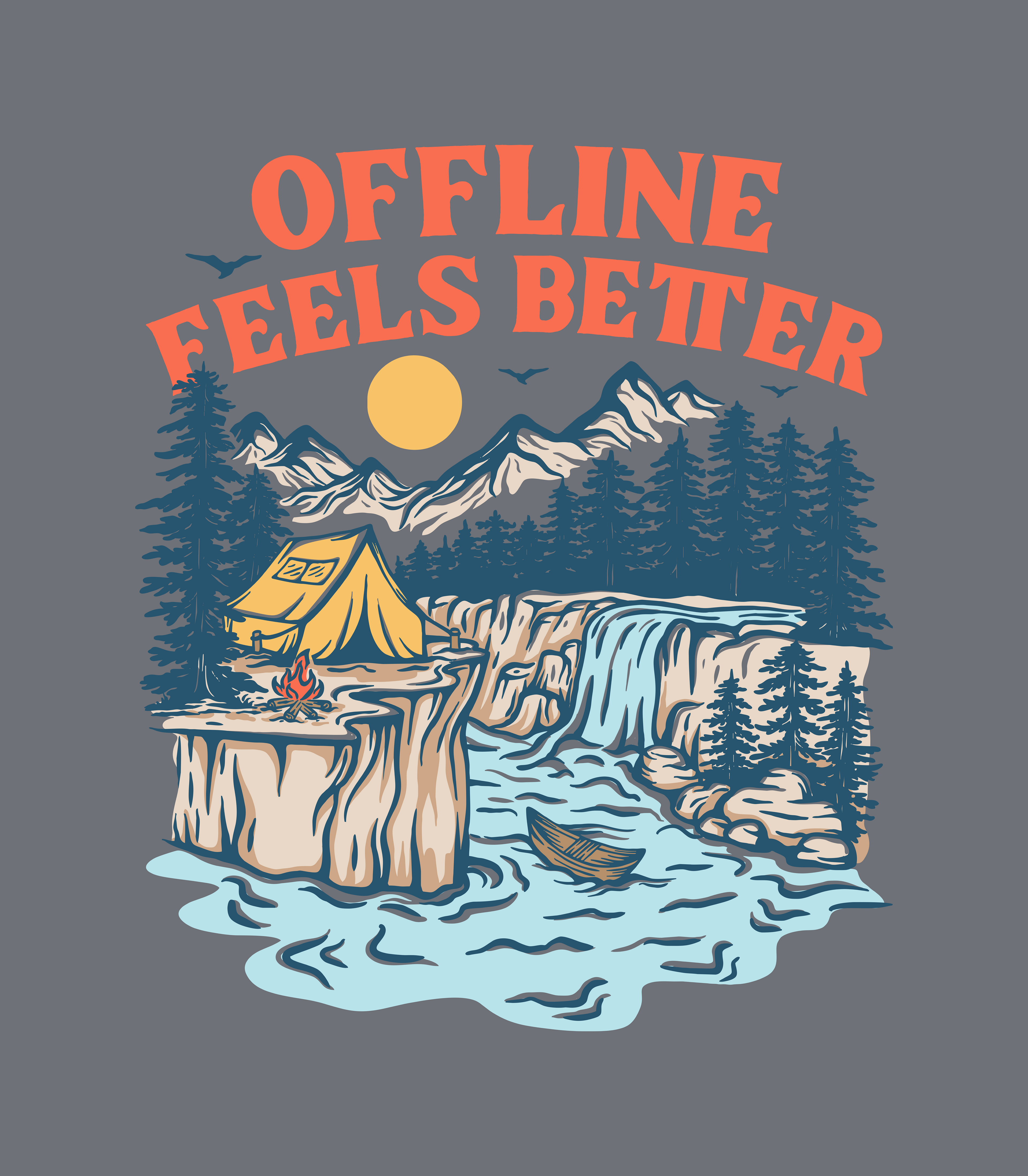 Offline Feels Better Charcoal Hooded Sweatshirt