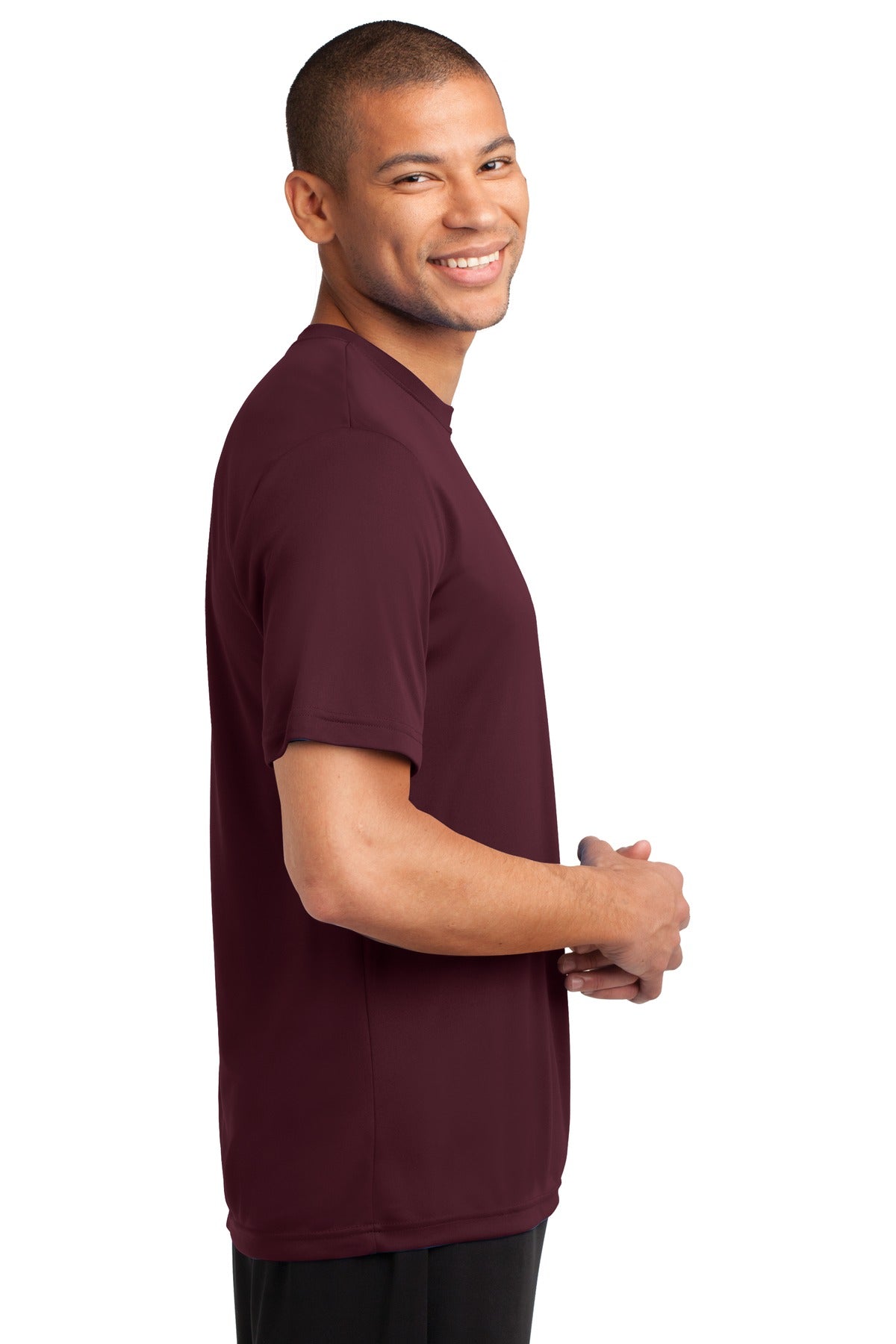 Ath Maroon Port & Company Performance Tee. PC380