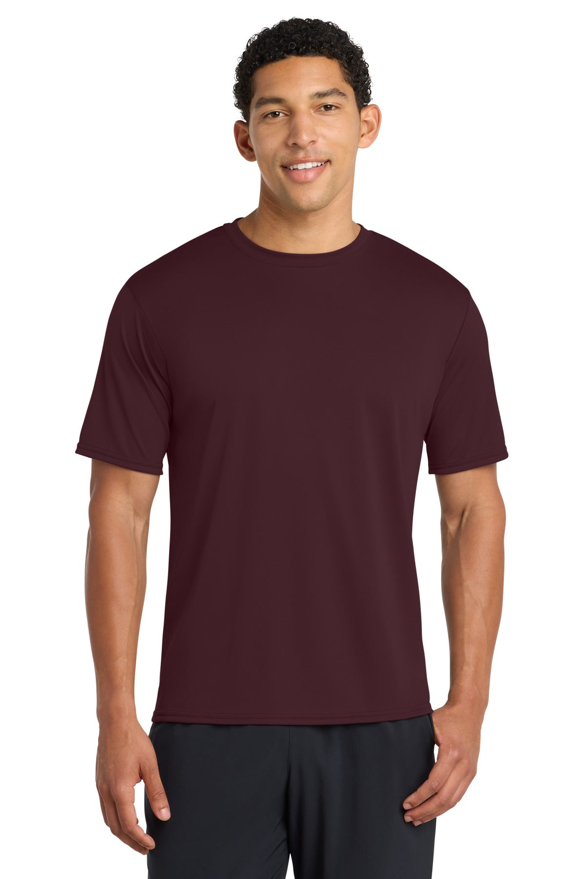 Ath Maroon Port & Company Performance Tee. PC380