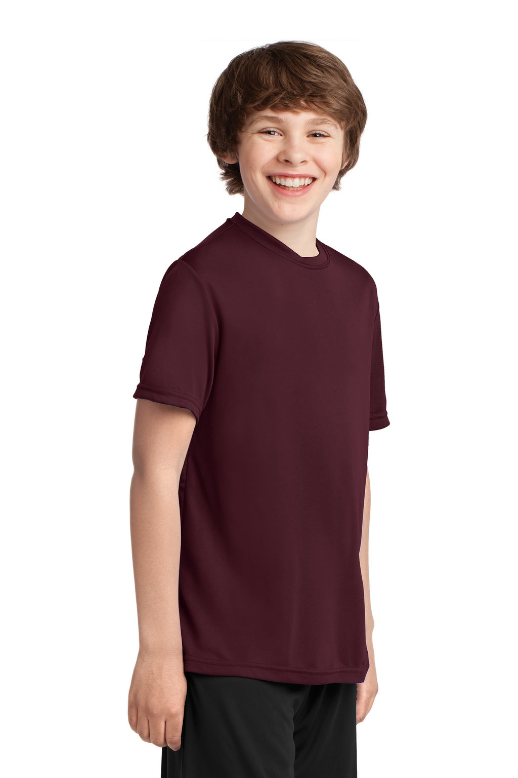 Ath Maroon Port & Company Youth Performance Tee. PC380Y