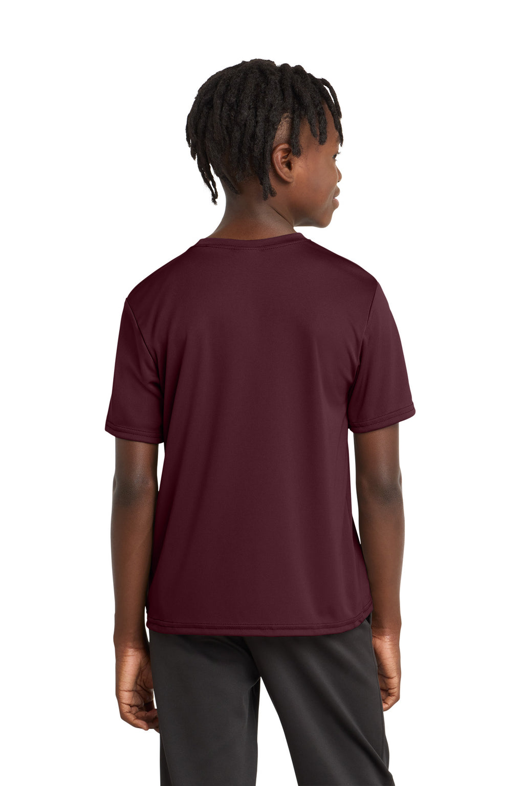 Ath Maroon Port & Company Youth Performance Tee. PC380Y
