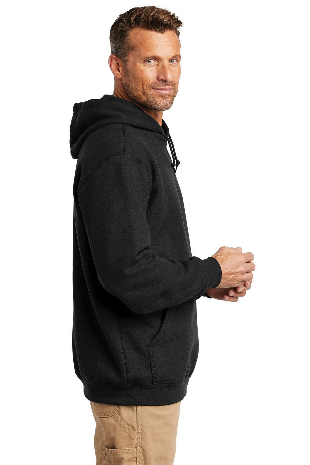 Black Carhartt Midweight Hooded Sweatshirt. CTK121