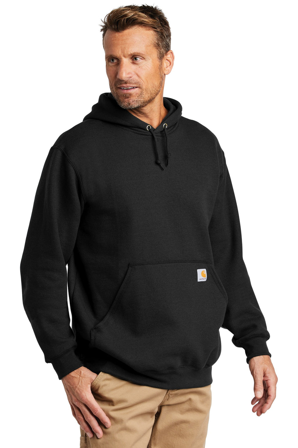 Black Carhartt Midweight Hooded Sweatshirt. CTK121