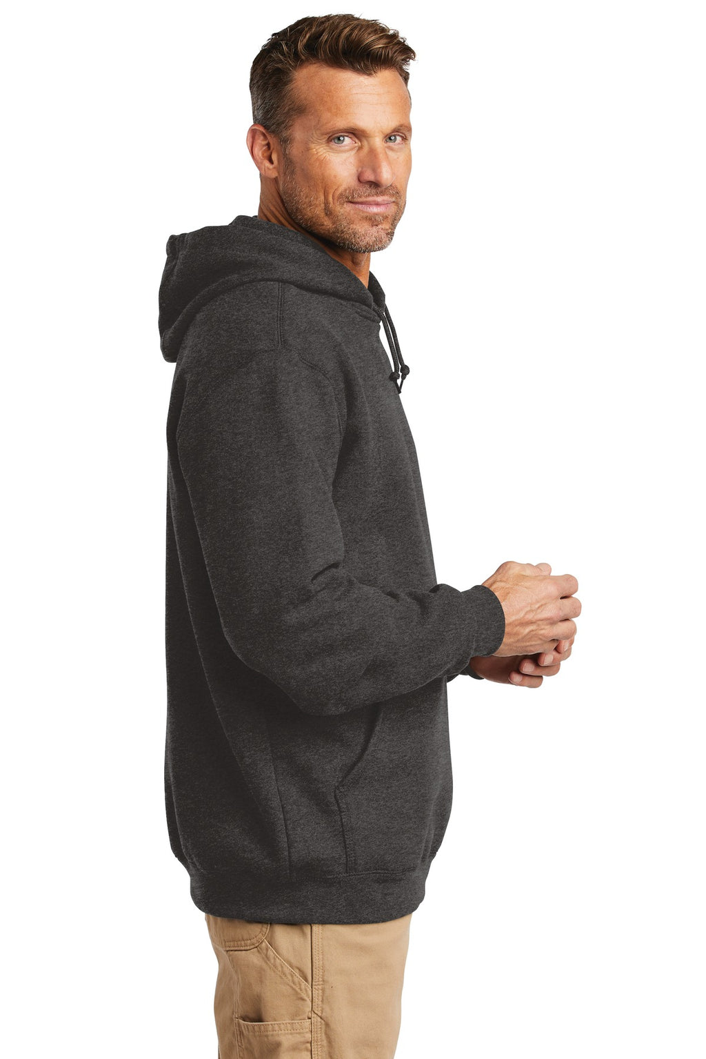 Carbon Heather Carhartt Midweight Hooded Sweatshirt. CTK121