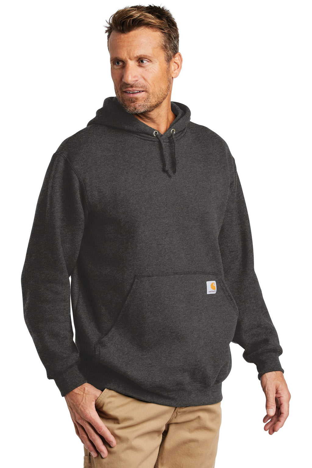 Carbon Heather Carhartt Midweight Hooded Sweatshirt. CTK121