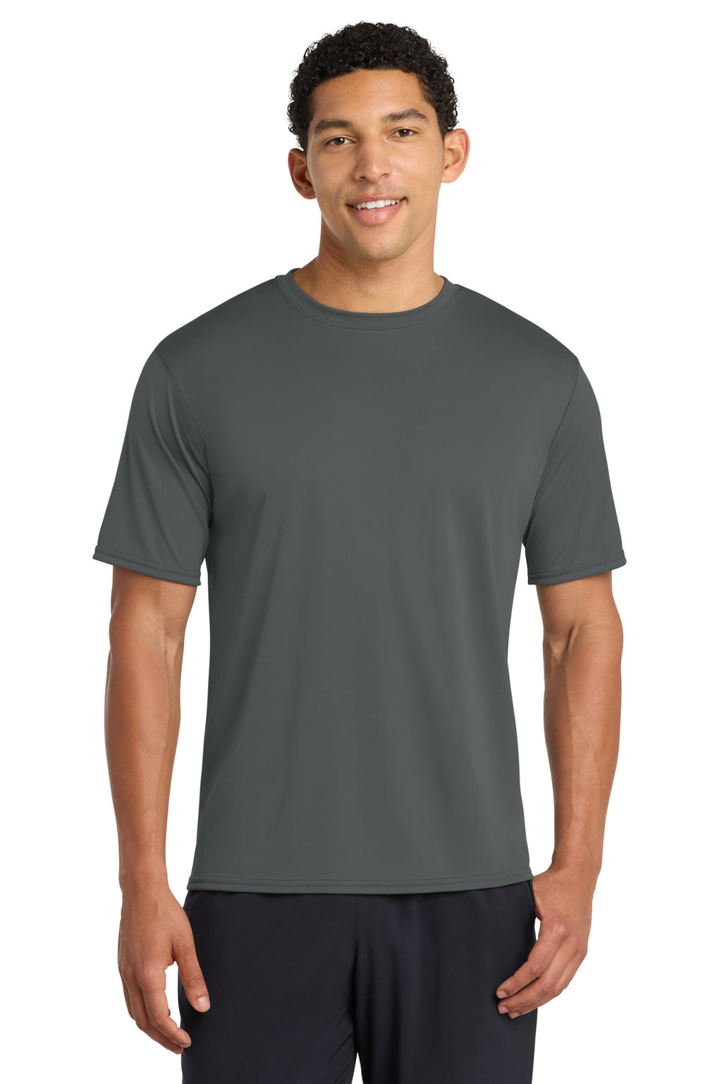 Charcoal Port & Company Performance Tee. PC380