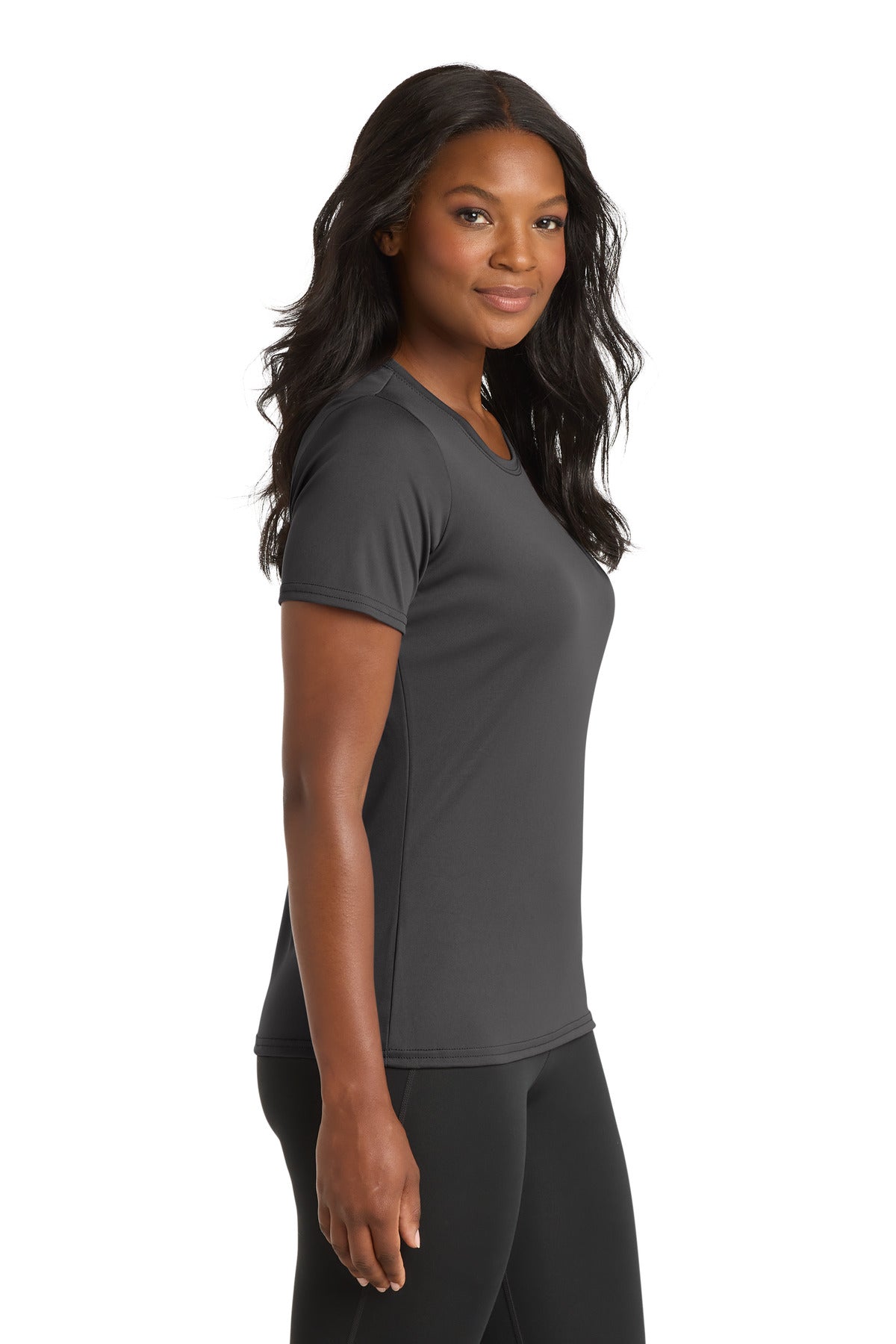 Charcoal Port & Company Women's Performance Tee. LPC380