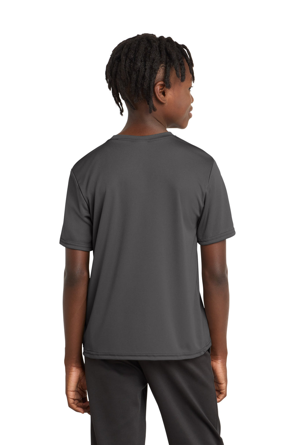 Charcoal Port & Company Youth Performance Tee. PC380Y