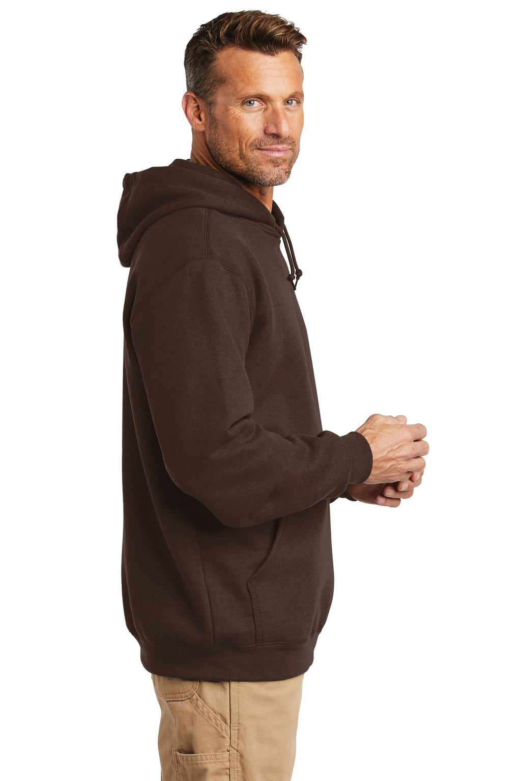Dark Brown Carhartt Midweight Hooded Sweatshirt. CTK121