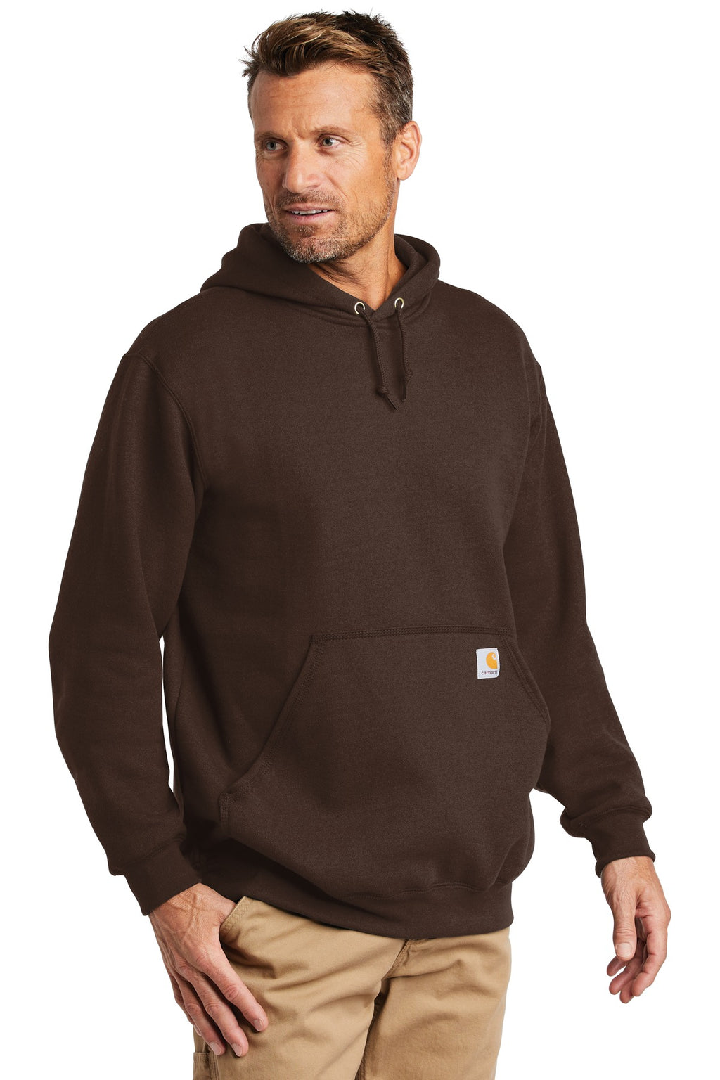 Dark Brown Carhartt Midweight Hooded Sweatshirt. CTK121
