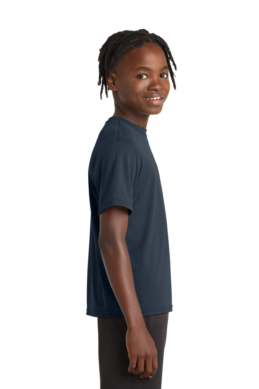 Deep Navy Port & Company Youth Performance Tee. PC380Y