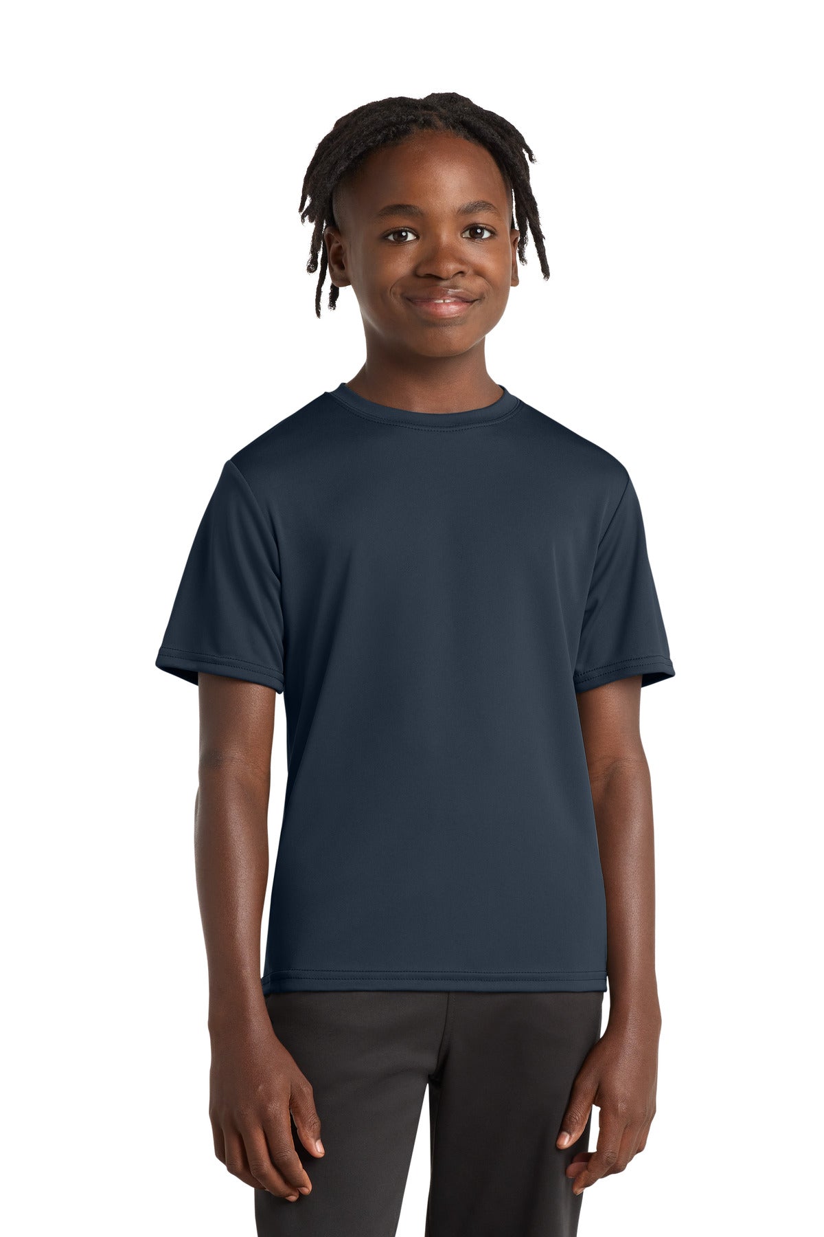 Deep Navy Port & Company Youth Performance Tee. PC380Y