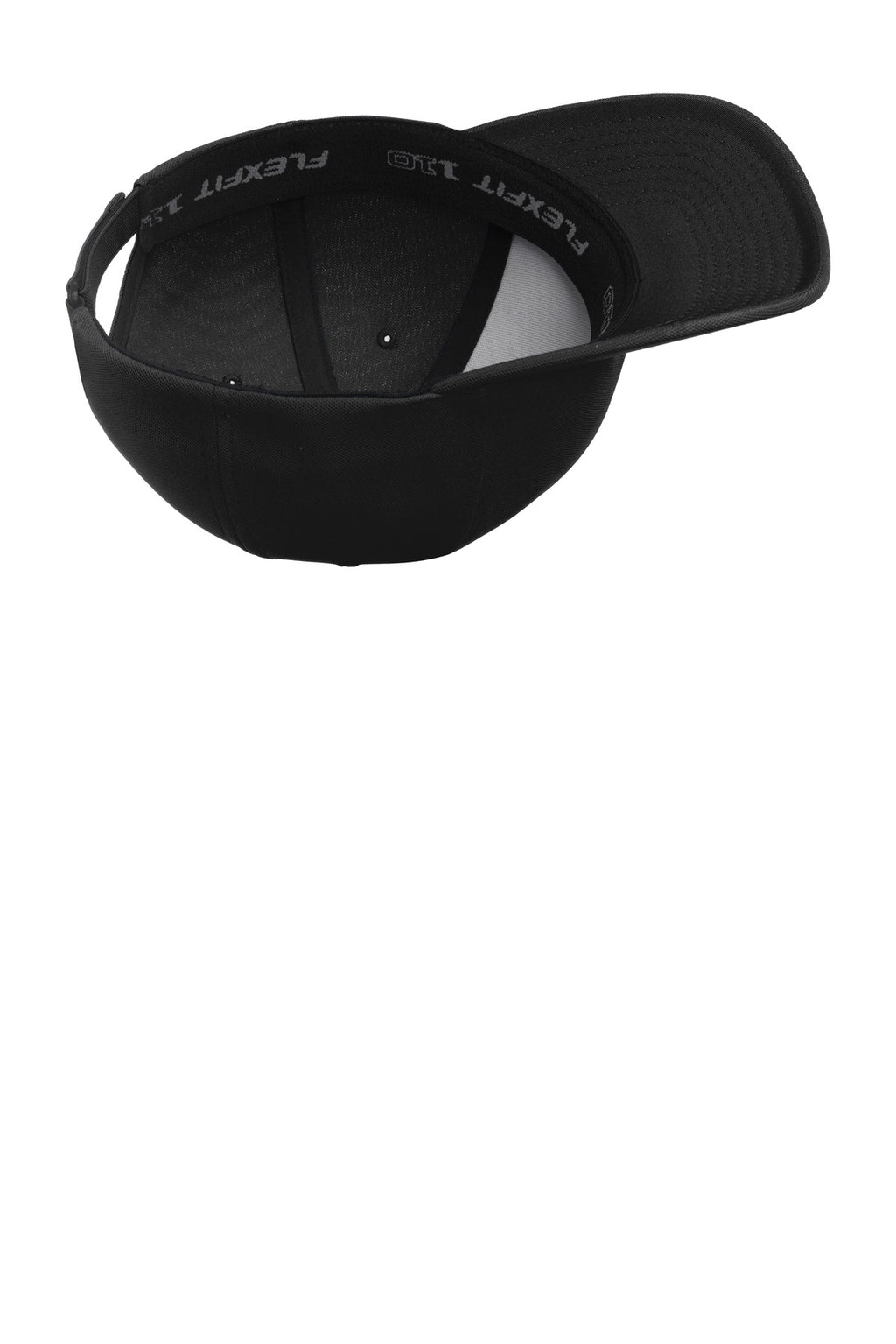 Front View of Black Port Authority Flexfit 110 & Dry Mini Pique Cap. C934