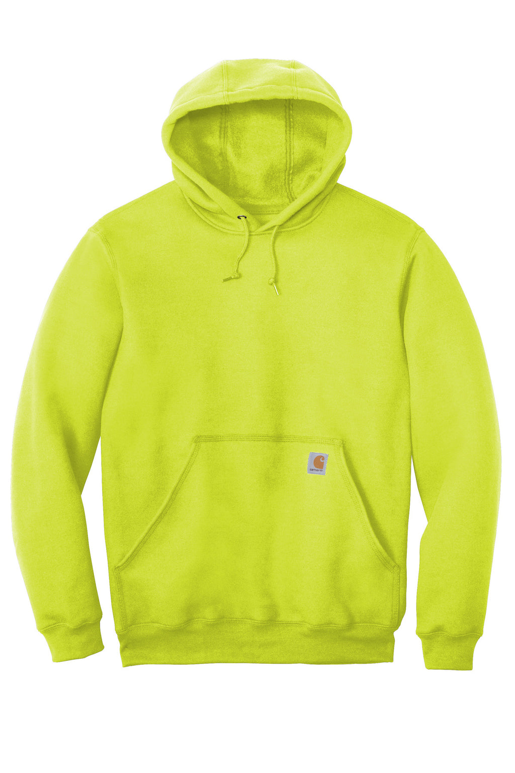 Front View of BriteLime Carhartt Midweight Hooded Sweatshirt. CTK121