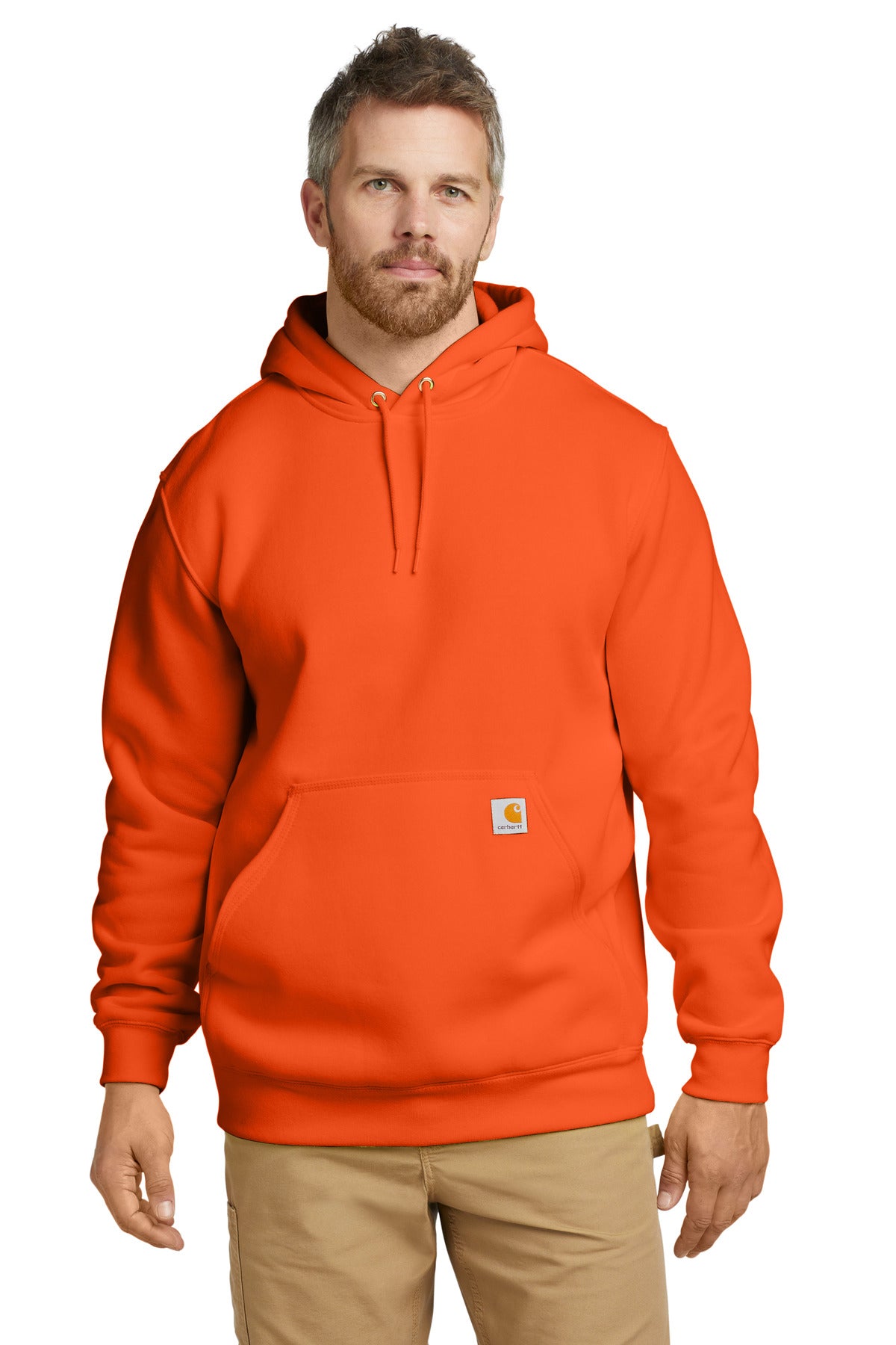 Front View of BriteOrng Carhartt Midweight Hooded Sweatshirt. CTK121