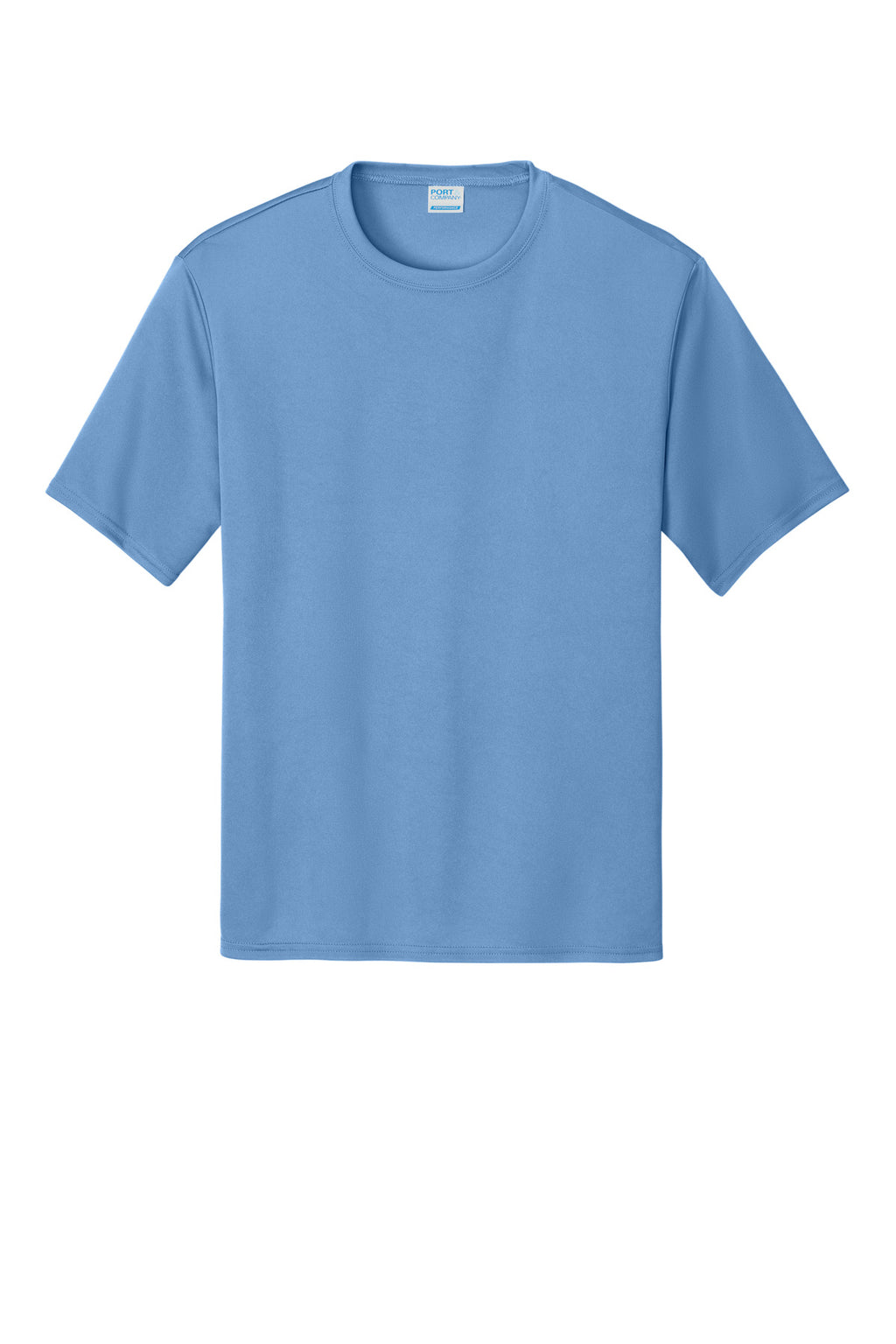 Front View of Carolina Blue Port & Company Performance Tee. PC380