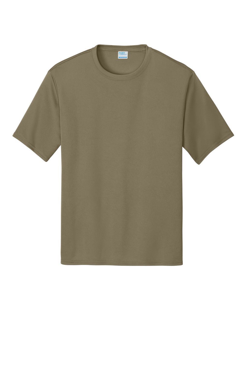 Front View of CoyoteBrn Port & Company Performance Tee. PC380