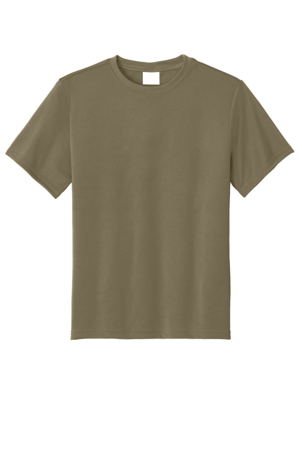 Front View of CoyoteBrn Port & Company Youth Performance Tee. PC380Y