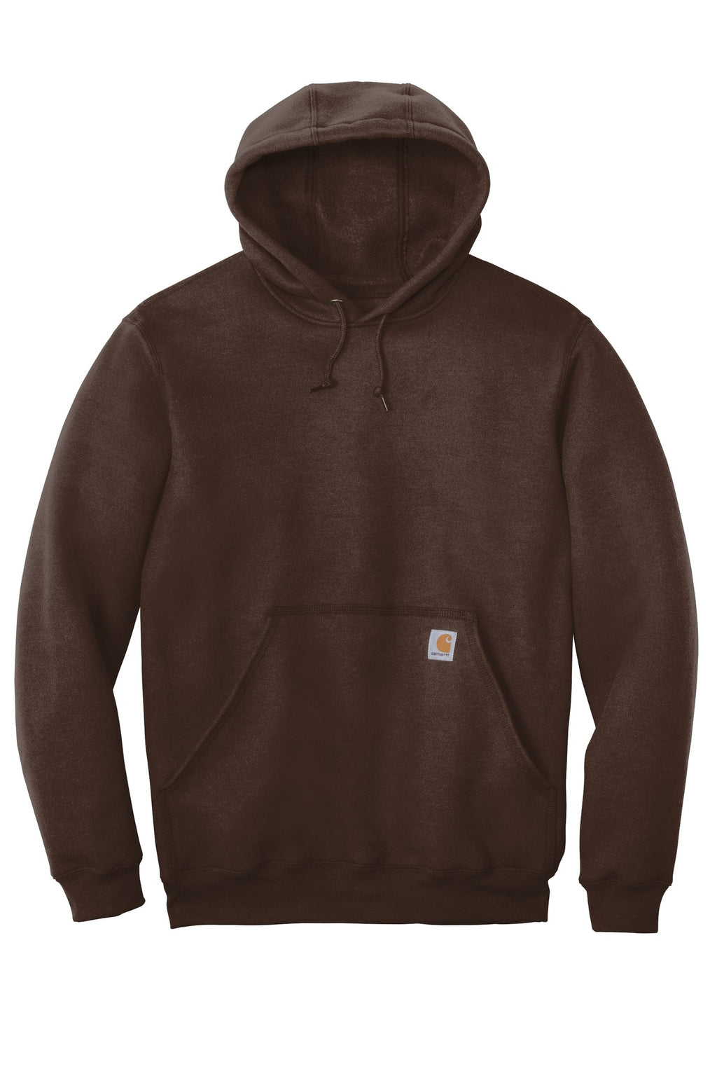 Front View of Dark Brown Carhartt Midweight Hooded Sweatshirt. CTK121