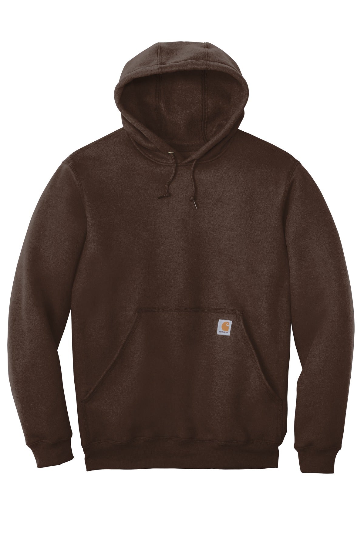 Front View of Dark Brown Carhartt Midweight Hooded Sweatshirt. CTK121