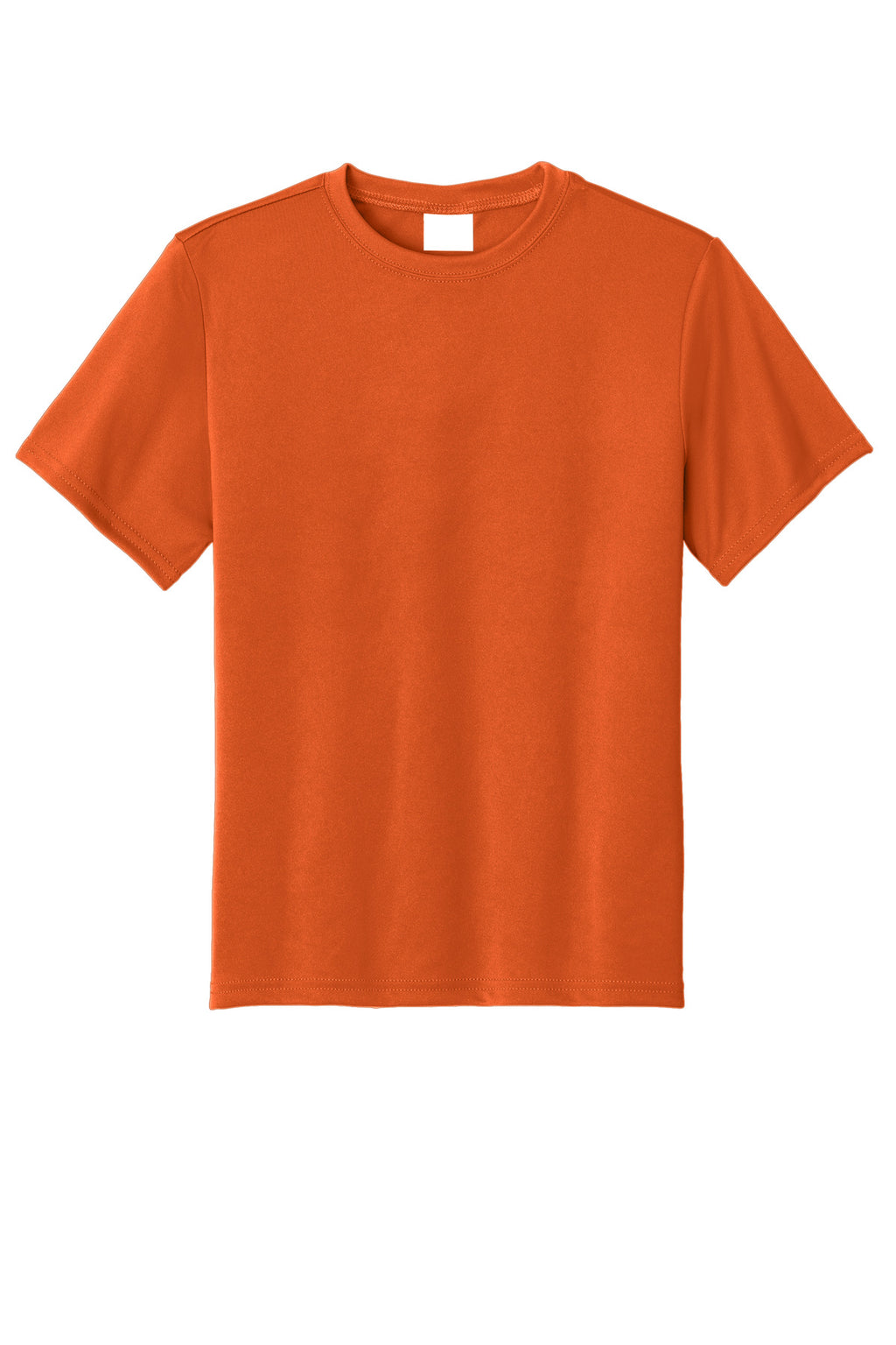 Front View of DeepOrange Port & Company Youth Performance Tee. PC380Y