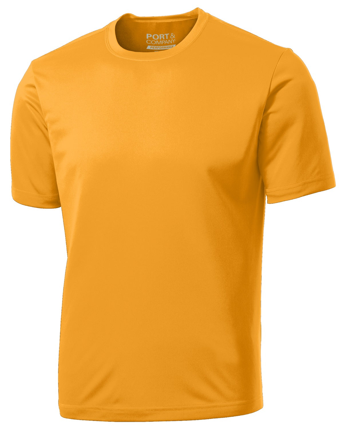 Front View of Gold Port & Company Performance Tee. PC380