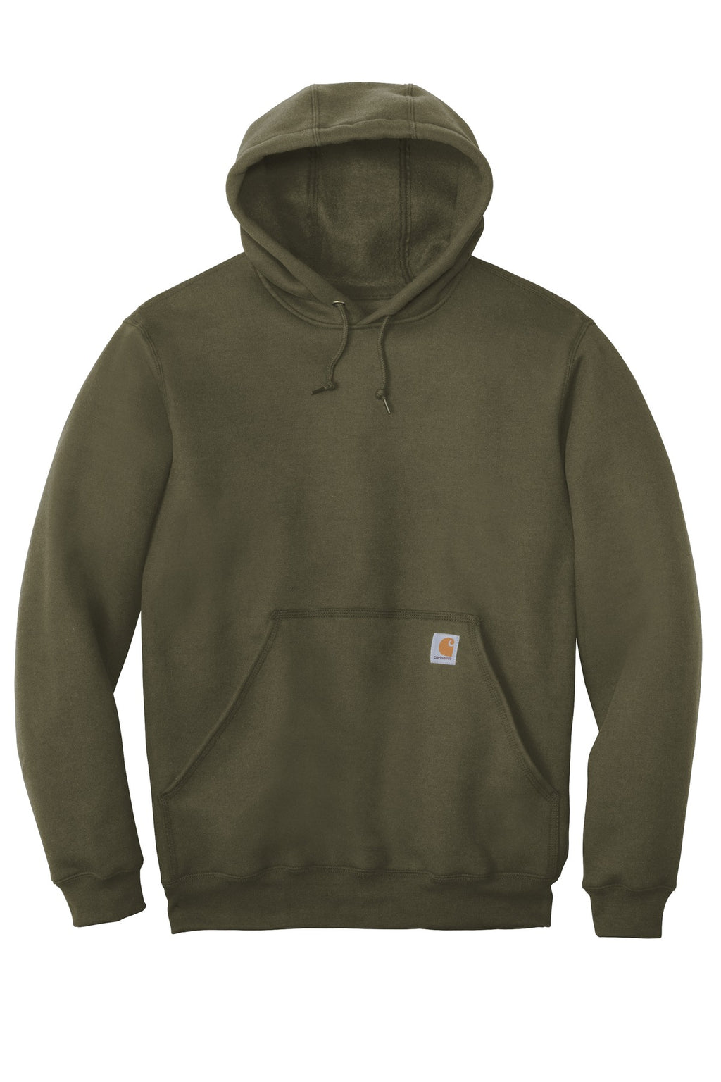 Front View of Moss Carhartt Midweight Hooded Sweatshirt. CTK121