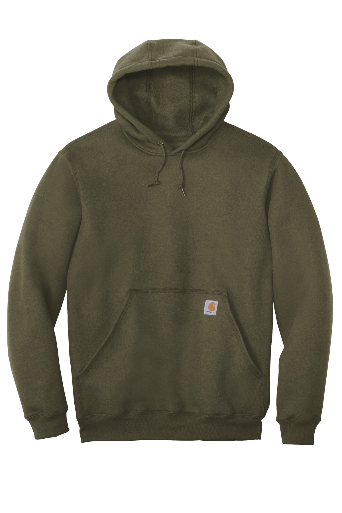 Front View of Moss Carhartt Midweight Hooded Sweatshirt. CTK121