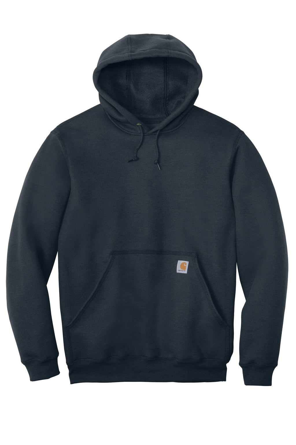 Front View of New Navy Carhartt Midweight Hooded Sweatshirt. CTK121