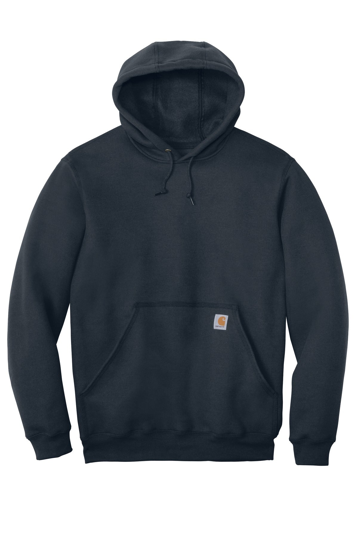 Front View of New Navy Carhartt Midweight Hooded Sweatshirt. CTK121