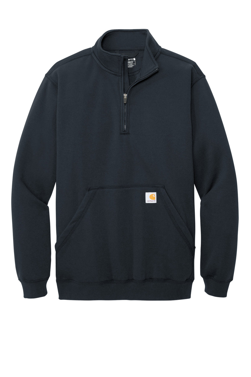 Front View of NewNavy Carhartt Midweight 1/4-Zip Mock Neck Sweatshirt CT105294