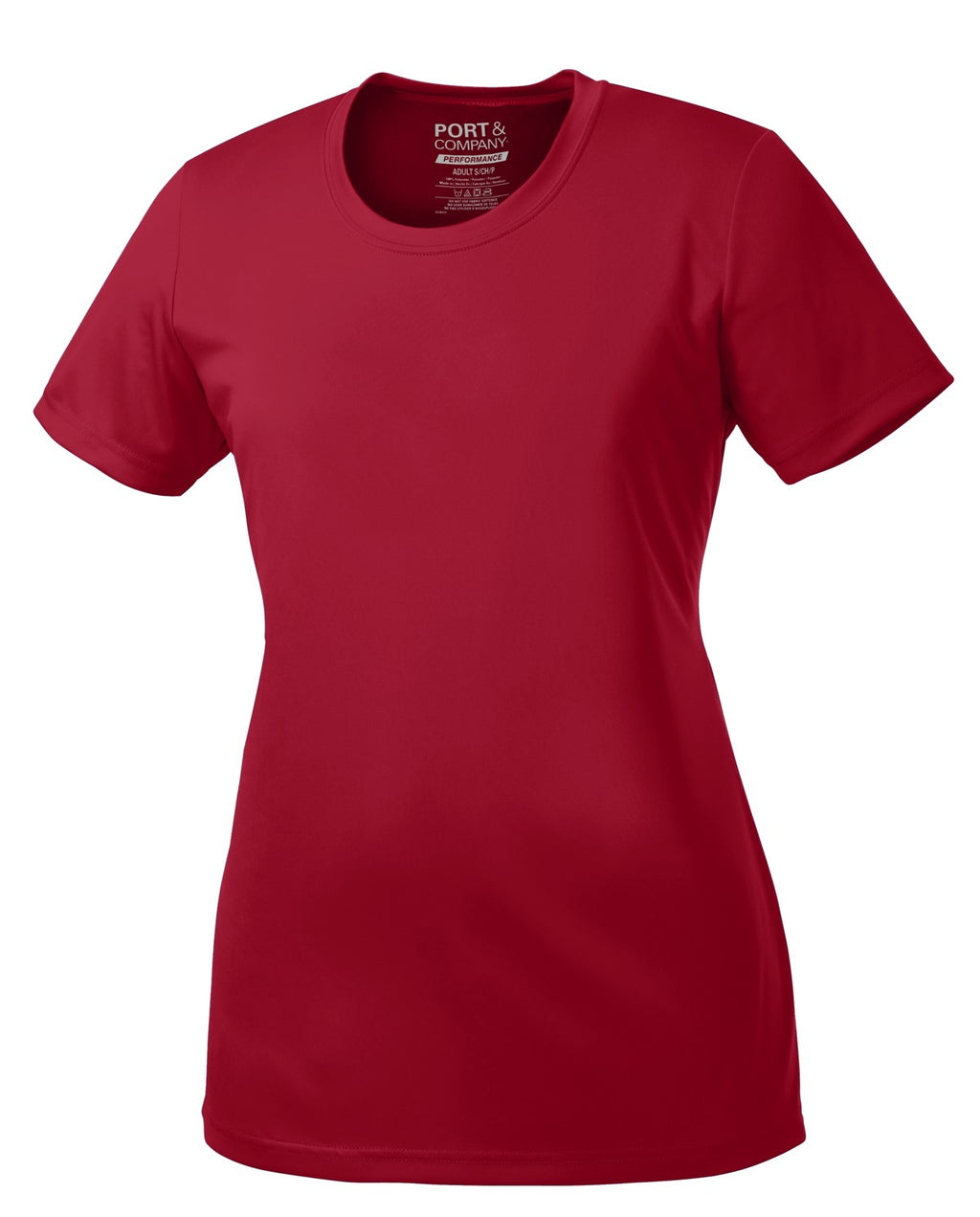 Front View of Red Port & Company Women's Performance Tee. LPC380