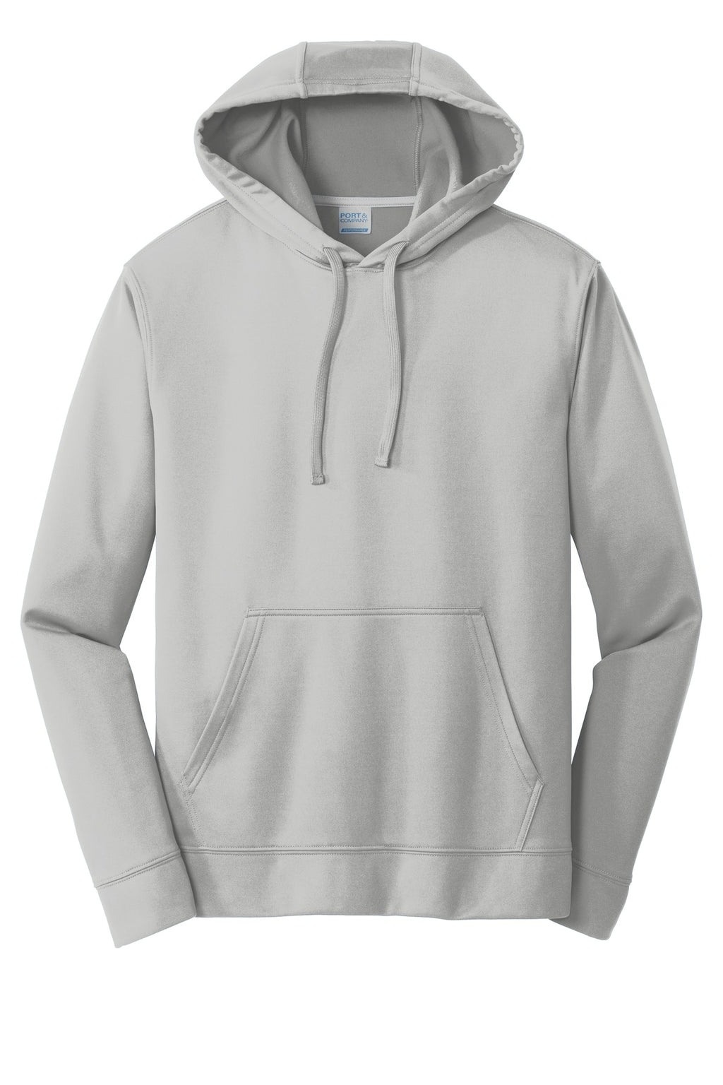 Front View of Silver Port & Company Performance Fleece Pullover Hooded Sweatshirt. PC590H