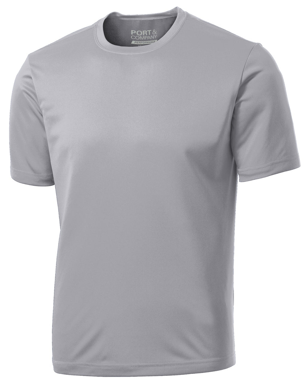 Front View of Silver Port & Company Performance Tee. PC380