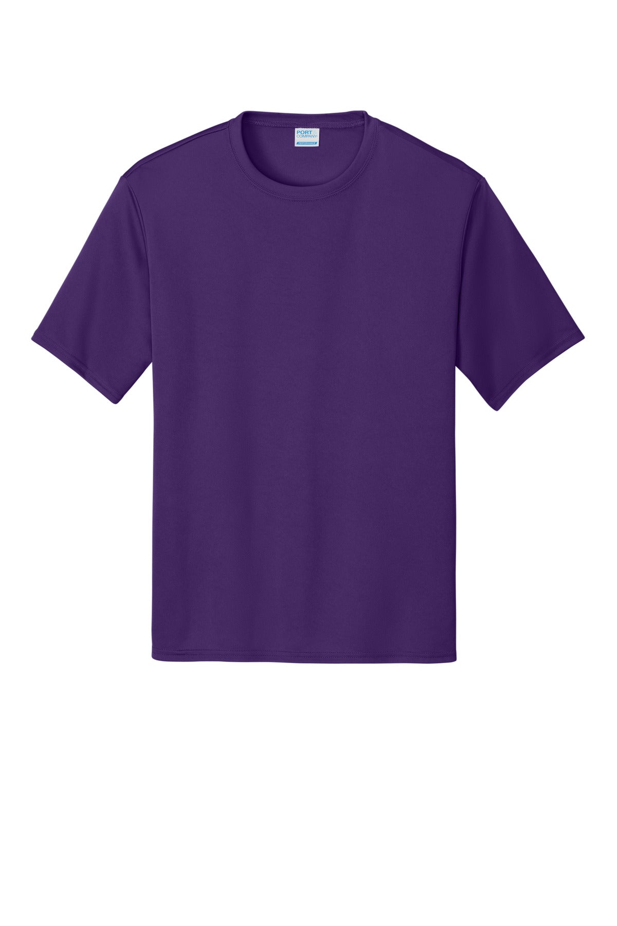 Front View of Team Purple Port & Company Performance Tee. PC380