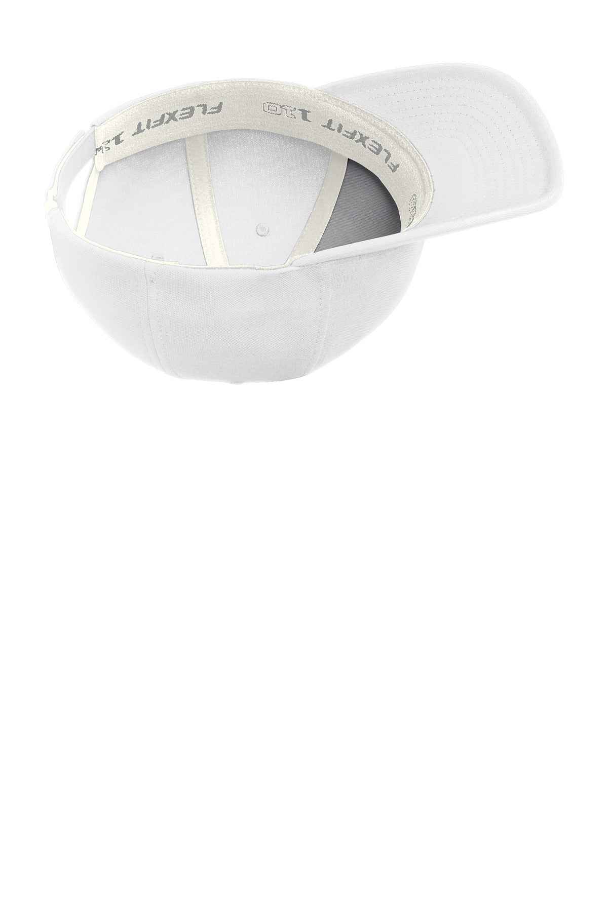 Front View of White Port Authority Flexfit 110 & Dry Mini Pique Cap. C934