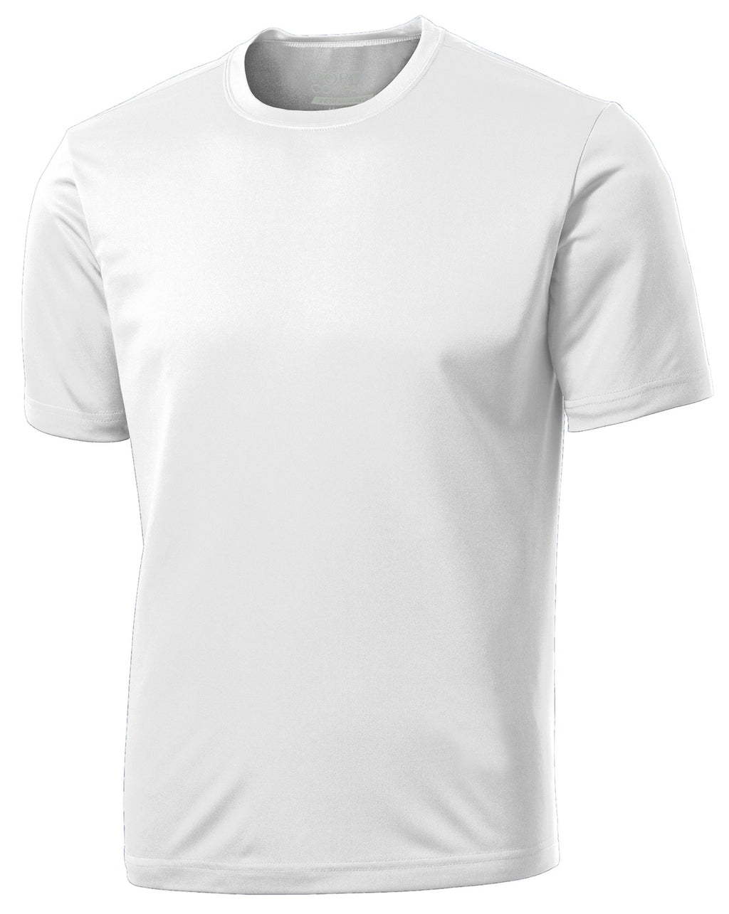 Front View of White Port & Company Performance Tee. PC380