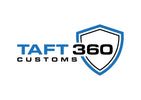 Logo of TAFT Customs 360 with a blue and black design on a white background