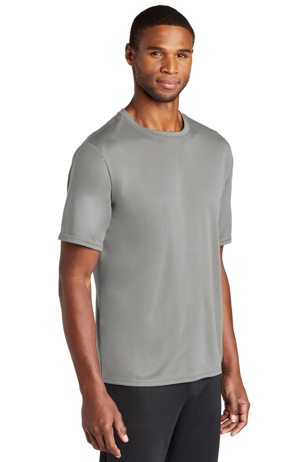 Grey Concrete Port & Company Performance Tee. PC380
