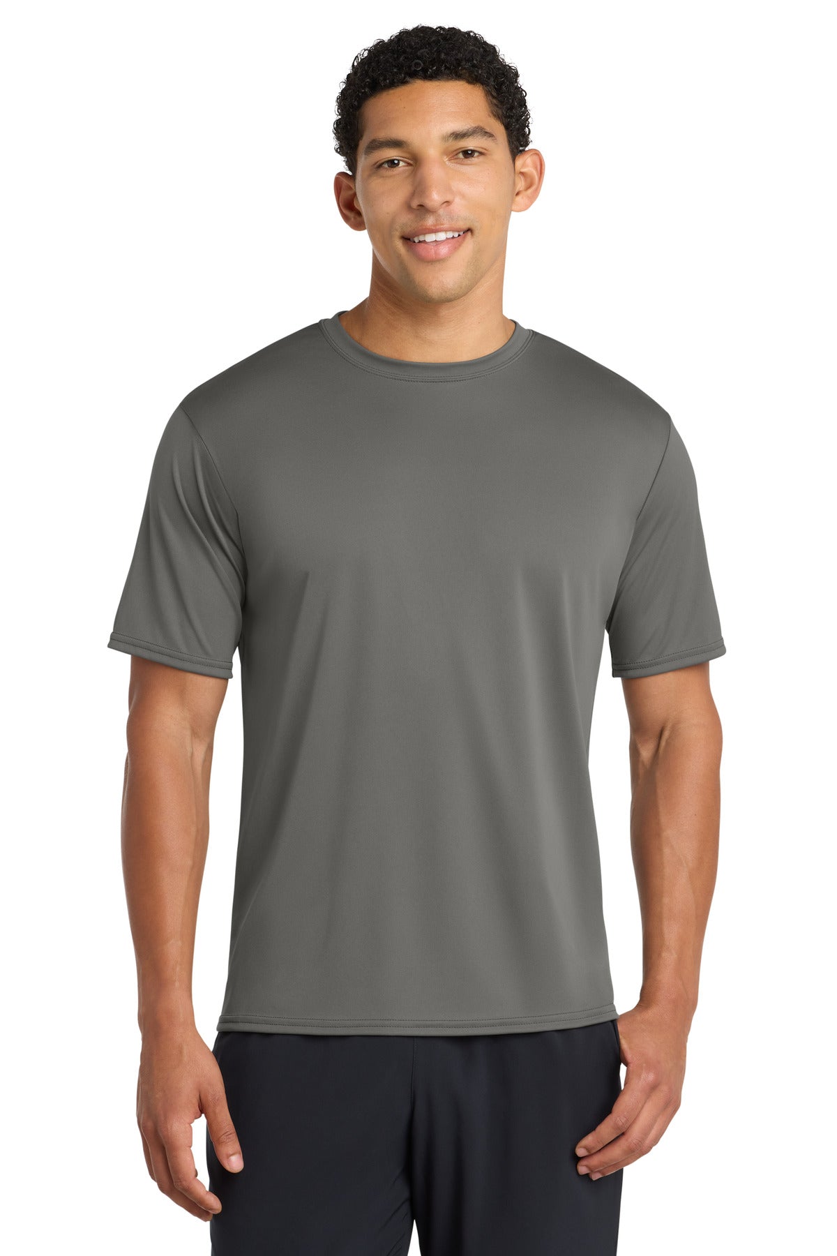Grey Concrete Port & Company Performance Tee. PC380