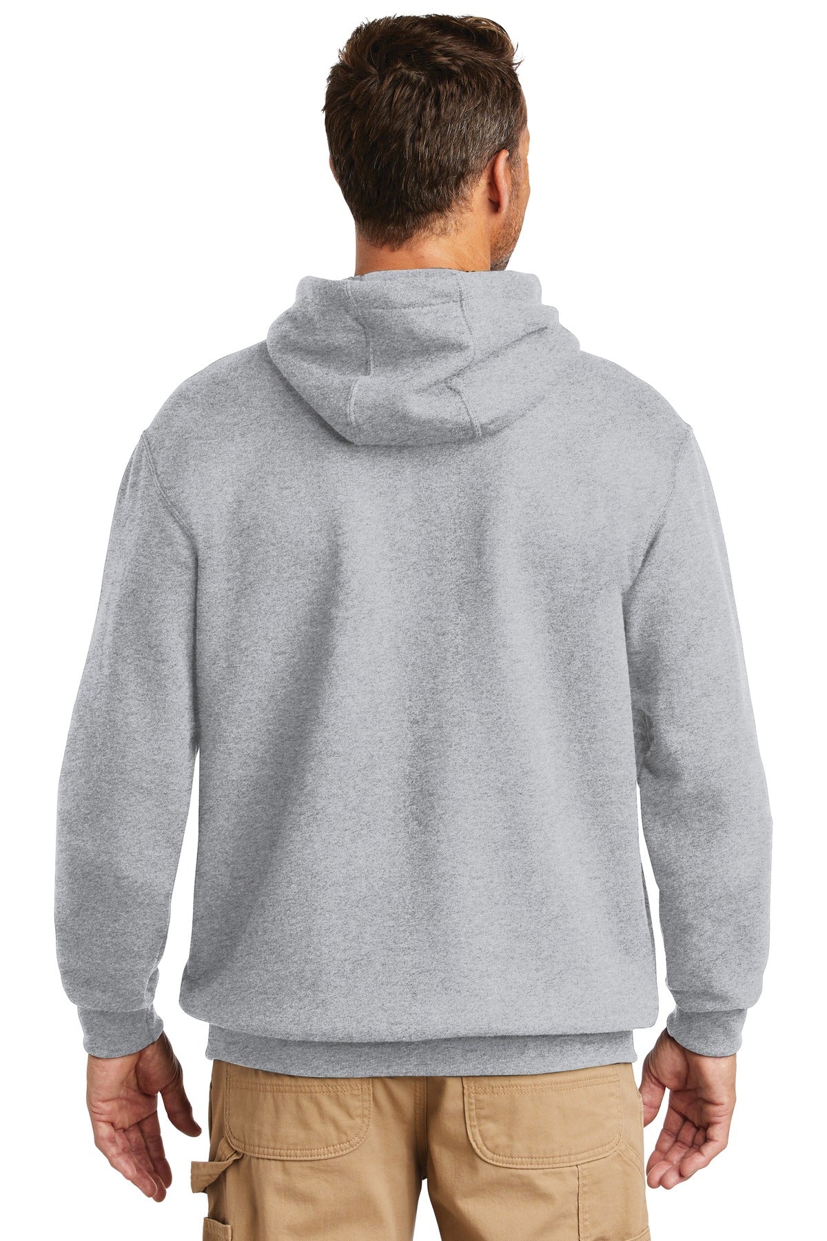 Heather Grey Carhartt Midweight Hooded Sweatshirt. CTK121