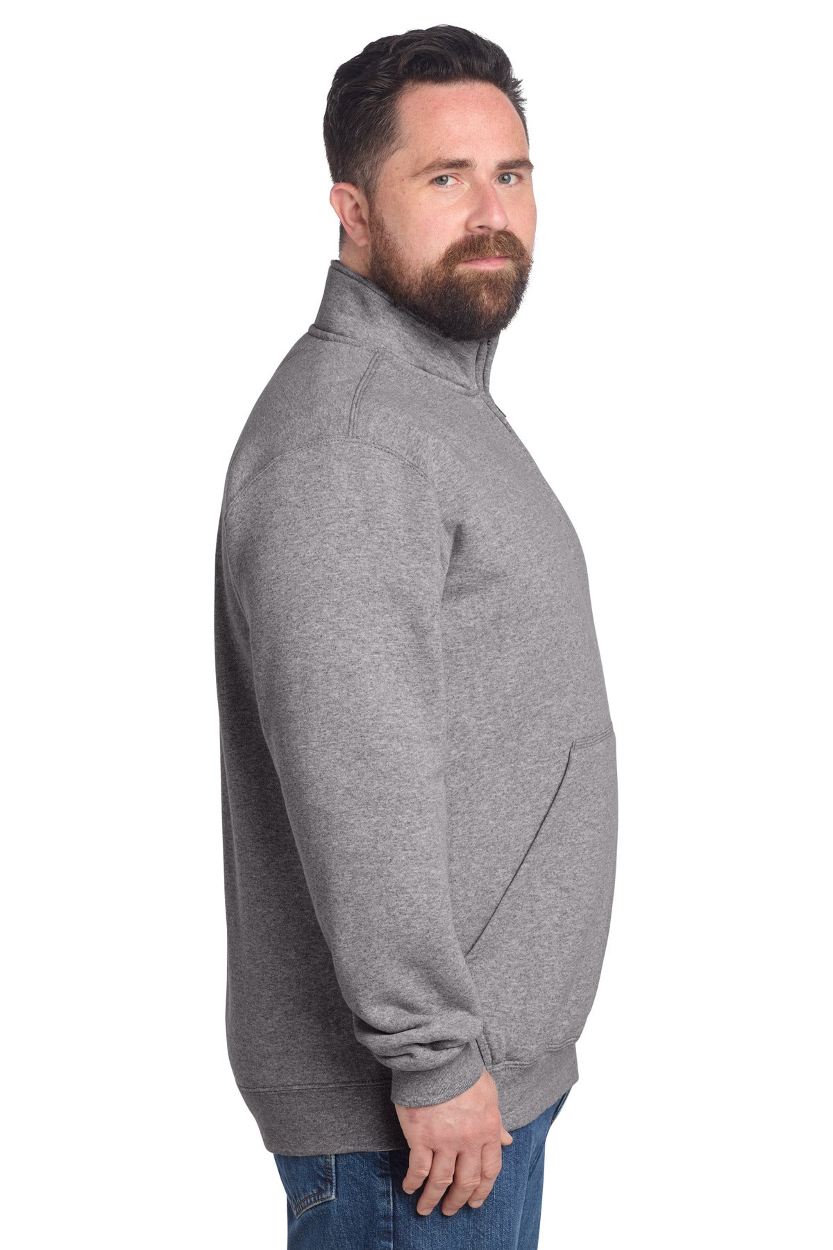 HthrGrey Carhartt Midweight 1/4-Zip Mock Neck Sweatshirt CT105294