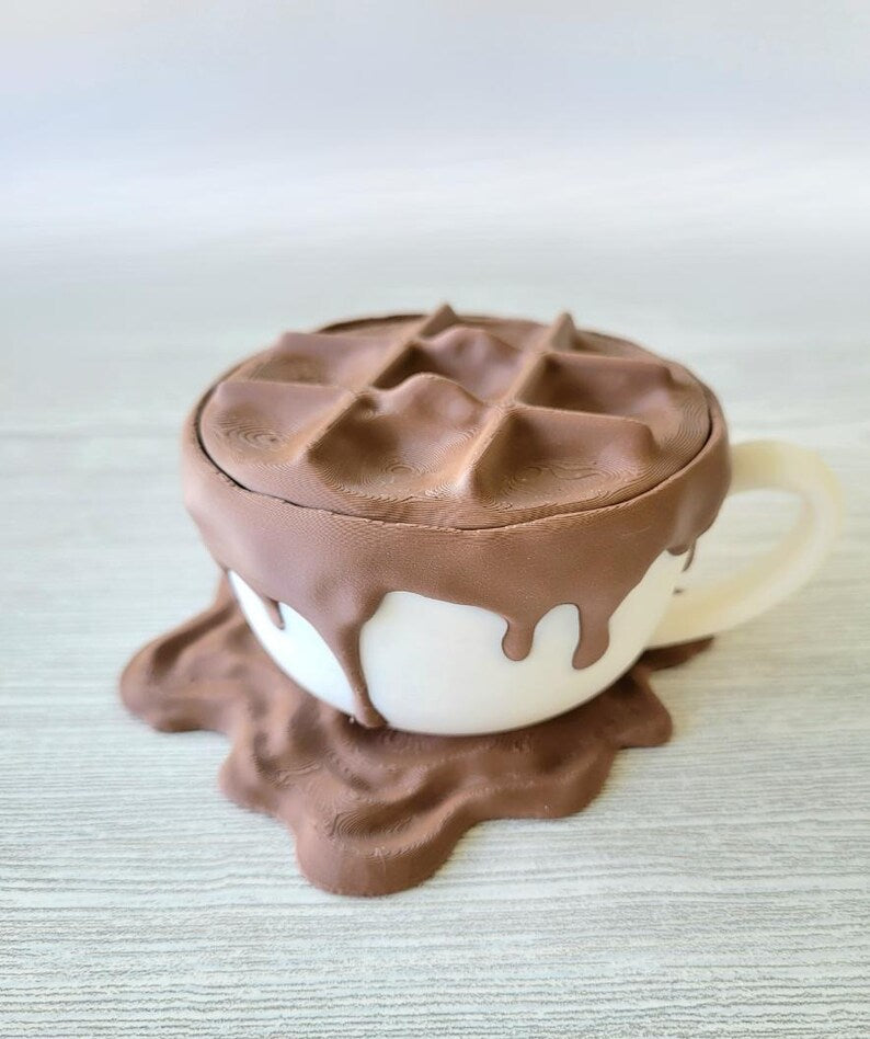 3D Printed Hot Cocoa Tic Tac Toe Game: Desk Decor, Family Gift Christmas Gift