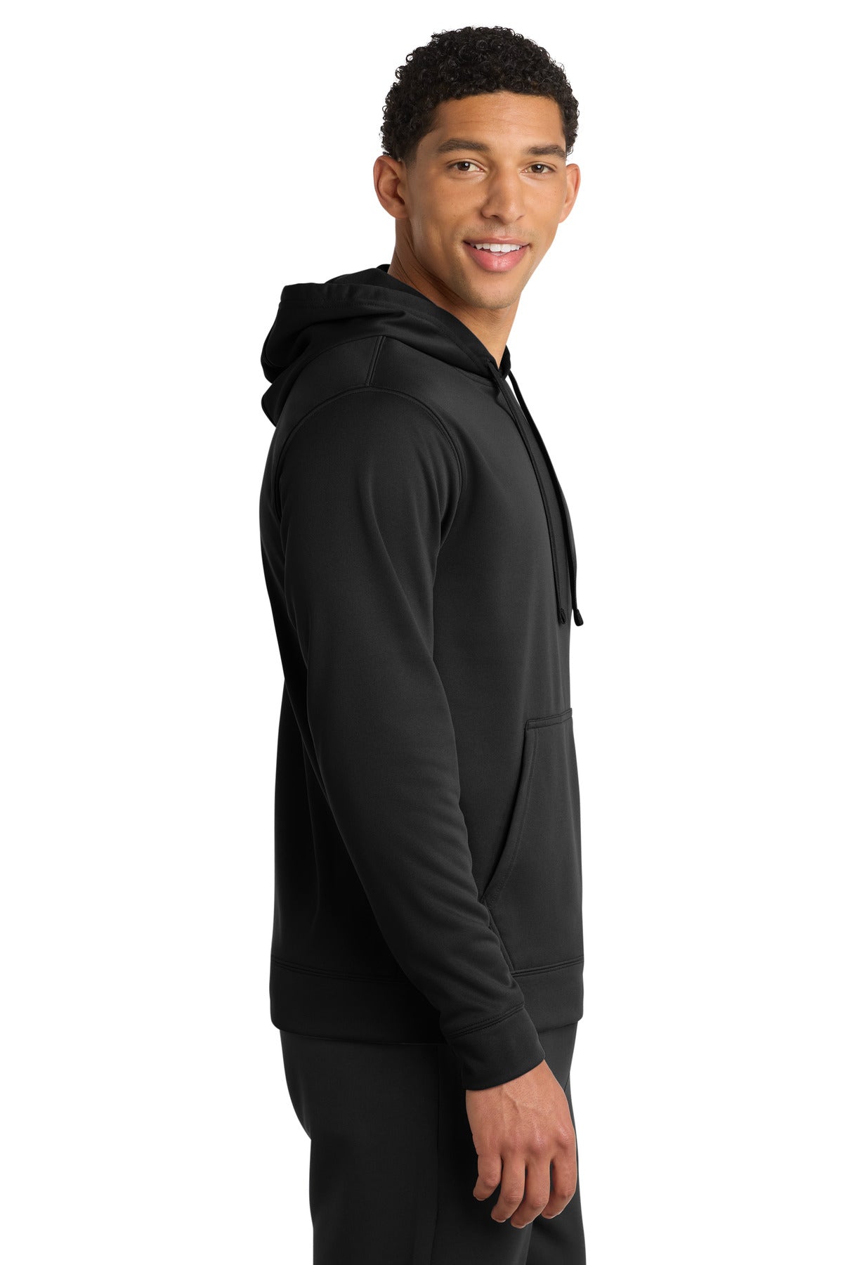 Jet Black Port & Company Performance Fleece Pullover Hooded Sweatshirt. PC590H