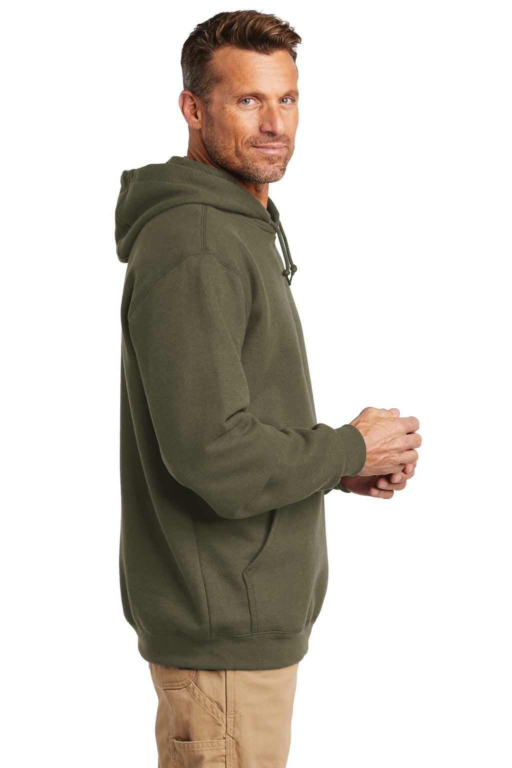 Moss Carhartt Midweight Hooded Sweatshirt. CTK121