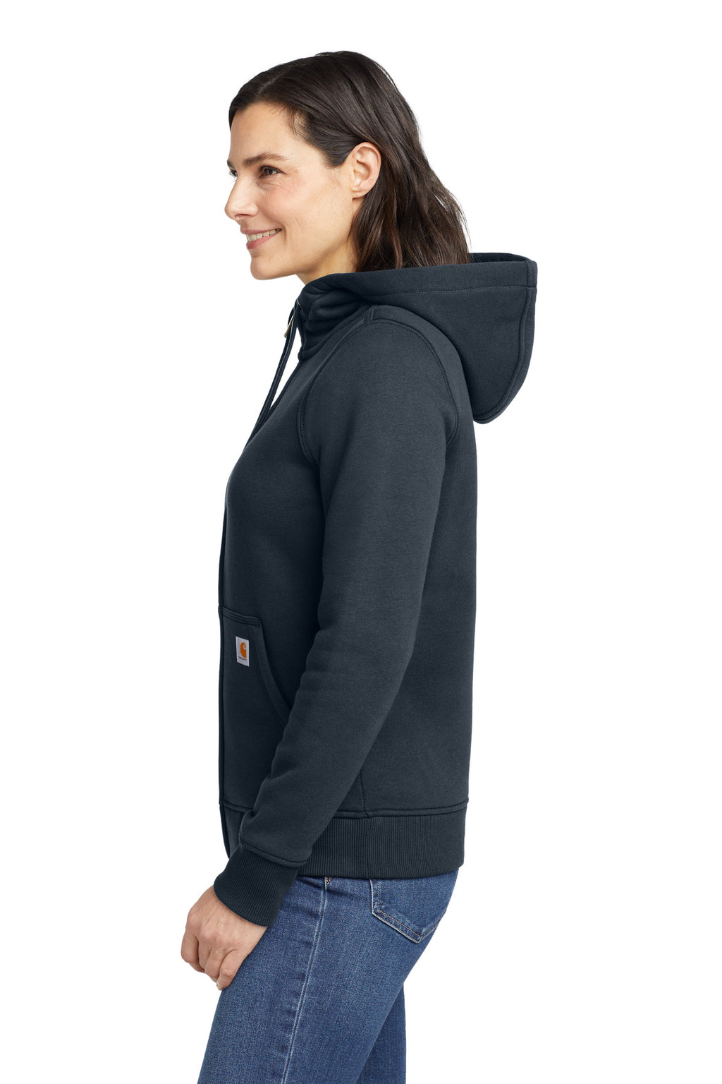 Navy Carhartt Women's Clarksburg Full-Zip Hoodie CT102788