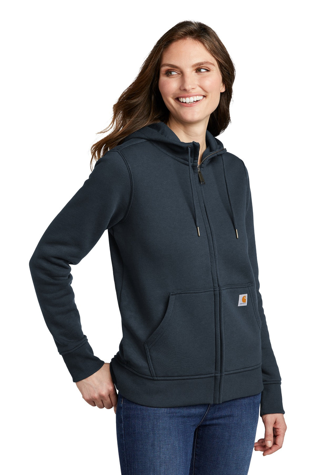 Navy Carhartt Women's Clarksburg Full-Zip Hoodie CT102788